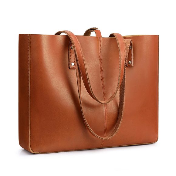 Genuine Leather Shoulder Tote Bag Large Handbag Work Purse ;) - Picture 1 of 8